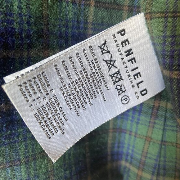 Men's Windproof Fall/Winter Penfield Parka -Black w. Plaid flannel lining - Med - Picture 10 of 14